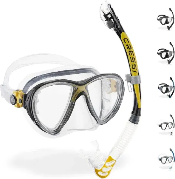 Cressi Premium Quality Snorkeling Adult Set - Big Eyes Evolution & Alpha Ultra Dry: Made in Italy