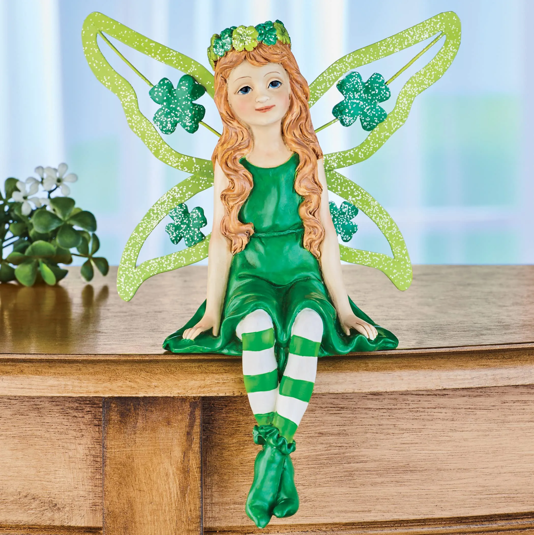 Collections Etc St. Patrick's Day Celtic Fairy Sitter Figurine