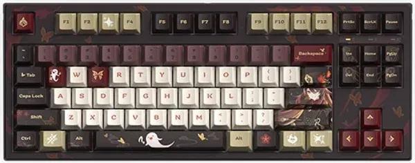 GENSHIN IMPACT Hu Tao: Fragrance in Thaw Themed Mechanical Keyboard Kailh Box Red Switches 87 Keys