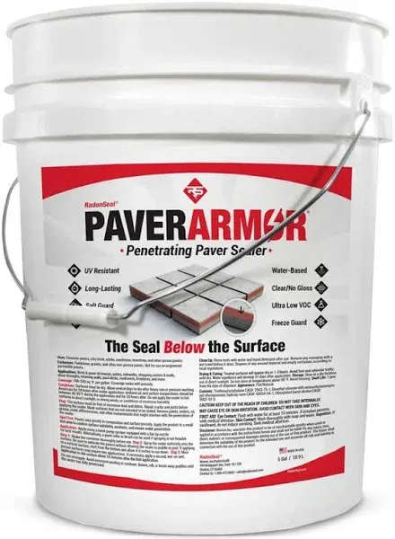 Radonseal Penetrating Paver Sealer & Water-Repellent Preserve and Protect Concrete