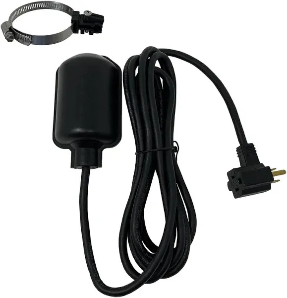 PumpSpy Sump Pump Tethered Float Switch, Universal Float Switch Replacement with Piggyback Plug for Sewage and Sump Pump, Superior Backup Float Switch with Reliable Water Level Sensor - 20 foot cord