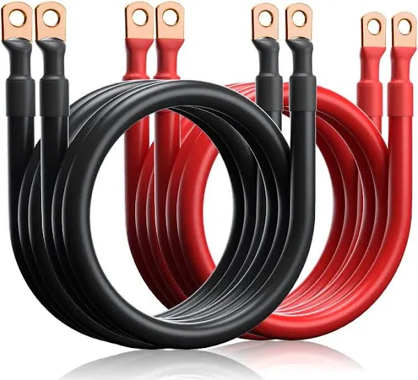 2 AWG Battery Cables for Solar, Power Inverter, Car, RV