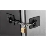 Refrigerator Door Lock with Padlock, Black