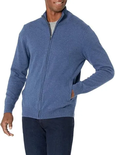 Amazon Essentials Men's Full-Zip Cotton Sweater