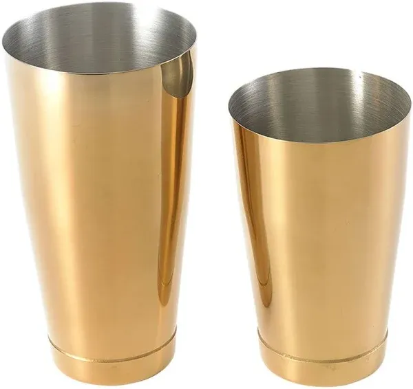 M37009GD Cocktail Tin Set 18 oz and 28 oz Gold