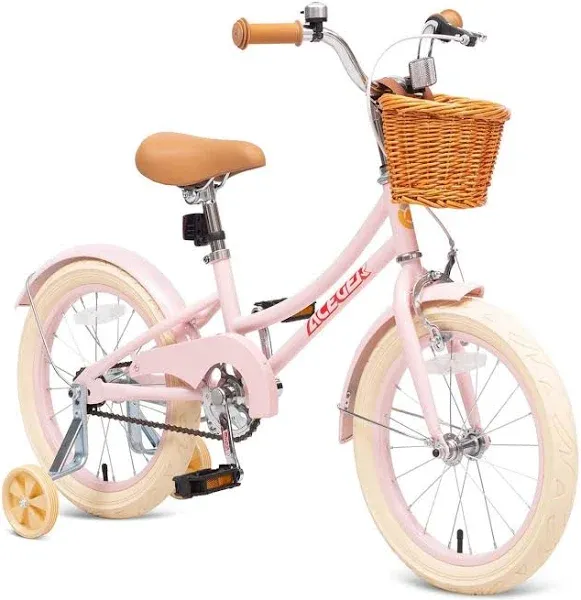 ACEGER Girls Bike with Basket, Kids Bicycle for 3-13 Years, Included Coaster ...