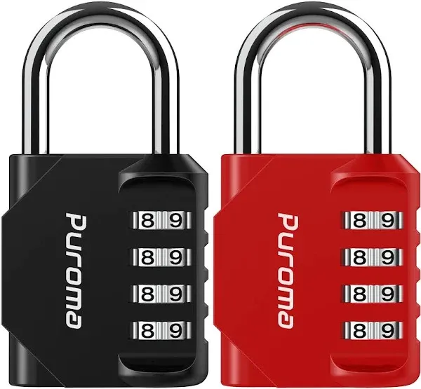 2 Pack Combination Lock 4 Digit Locker Lock Outdoor Waterproof Padlock for Schoo