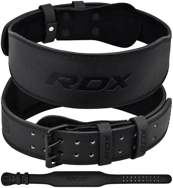 RDX Weight Lifting Belt Gym Fitness, Cowhide Leather, 4” 6” Padded Lumbar Back Support, 10 Adjustable Holes, Weightlifting Powerlifting Bodybuilding Deadlift Squat Workout Strength Training, Men Women