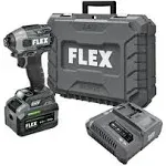 FLEX 24V Brushless Cordless 1/4-Inch 2,500 In-Lbs Torque Quick Eject Hex Impact Driver Multi-Mode Kit with 6.0Ah Stacked Lithium Battery and 280W Rapid Charger - FX1371A-1H