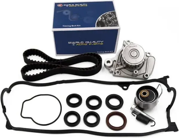 Timing Belt Kit Water Pump w/Gasket & Valve Cover Gasket Fit 2001-2005 For Honda Civic 1.7l Vtec D17a 16v