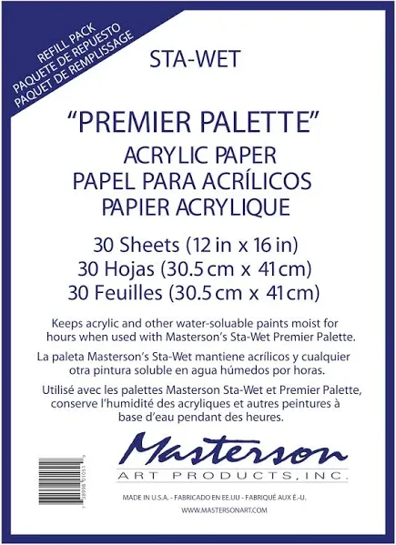 Masterson Sta-Wet Premier Palette Acrylic Paper Refill