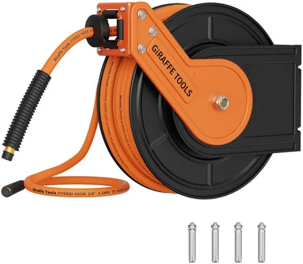 Giraffe Tools Retractable Air Hose Reel-Alloy Steel Reel-3/8in