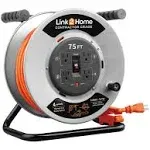 Link2Home 75' Contractor-Grade Extension Cord Reel