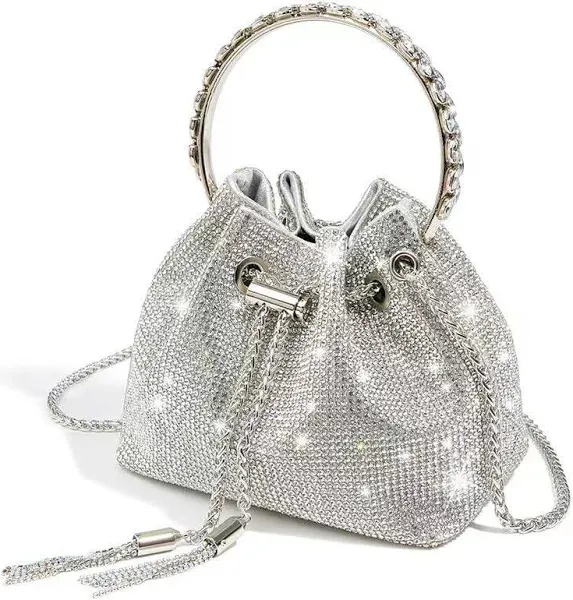 Rhinestone Evening Bags for Womens, Chic Crystal Sparkly Evening Purse Handbag Hobo Bag