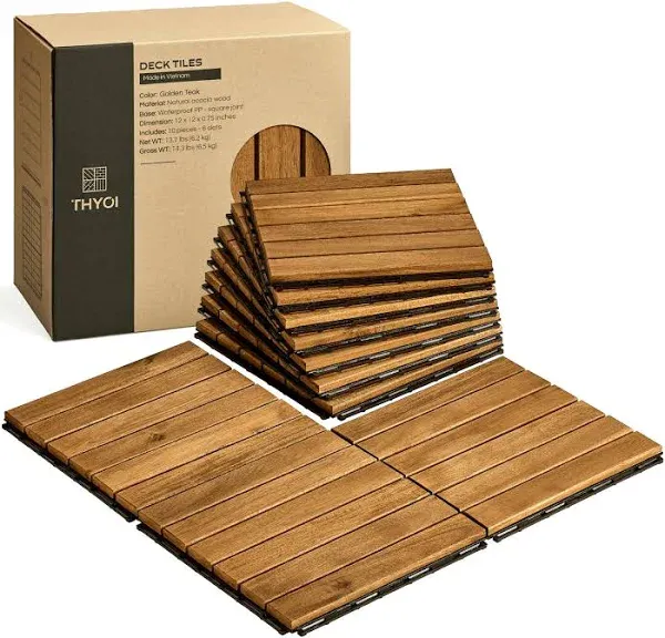 THYOI 10 Pcs Interlocking Deck Tiles