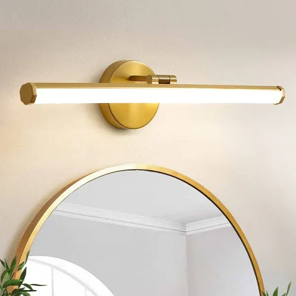 KAISITE Bathroom Light Fixture Over Mirror - Gold Vanity Light Fixture 18W 4000K Angle Adjustable 22 Inch LED Dimmable Modern Vanity Light Bar for Bedroom Living Room Bathroom