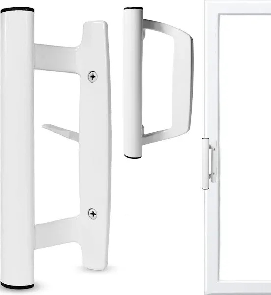 Sliding Glass Door Handle Set – Aluminum Handle, Mortise/Hook Style, Fits 