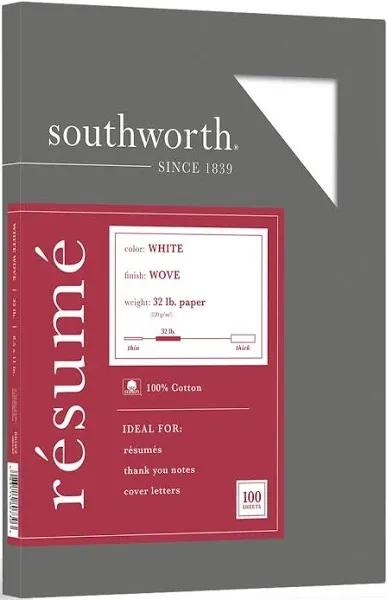 Southworth Exceptional Resume Paper 100% Cotton