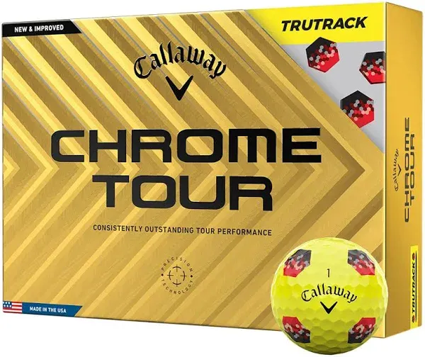 Callaway Chrome Tour TruTrack Yellow Golf Balls