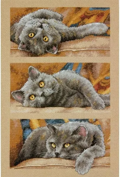 Dimensions 70-35301 Max the Cat Counted Cross Stitch Kit, 14 Count Beige Aida,