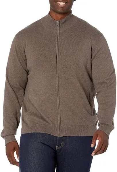 Amazon Essentials Men's Full-Zip Cotton Sweater