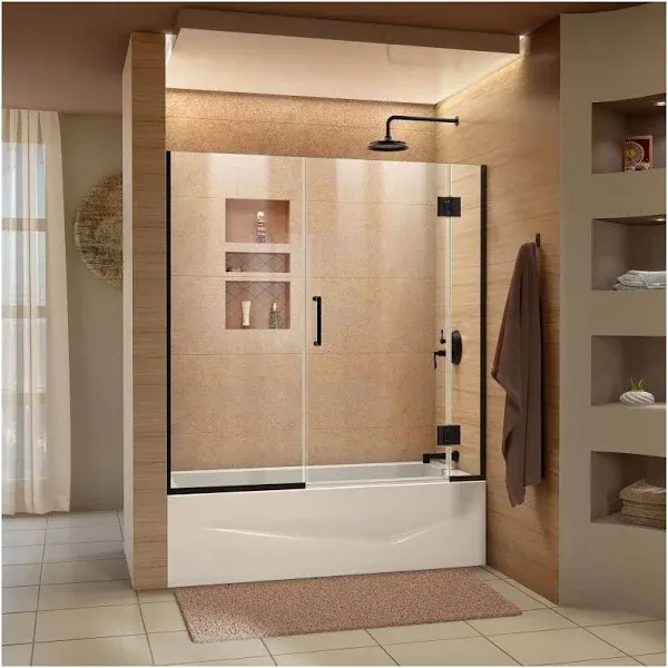 DREAMLINE D58580 UNIDOOR-X 58-58 1/2 W X 58 H FRAMELESS HINGED TUB DOOR