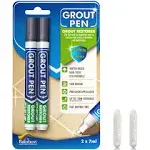 Twin Pack (Dark Grey) Grout Pen - Designed for Restoring Tile Grout in Bathrooms & Kitchens