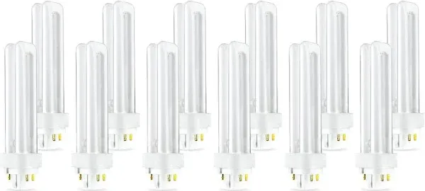 (8 Pack) PLC-18W 850, 4 Pin G24q-2, 18 Watt Double Tube, Compact Fluorescent Light Bulb, Replaces Sylvania CF18DD/E/850 and Philips - PL-C 18W/850/4P/ALTO