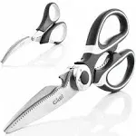 Kitchen Shears by Gidli - Lifetime Replacement Warranty- Includes Seafood Scissors As A Bonus - Heavy Duty Stainless Steel Multipurpose Ultra Sharp