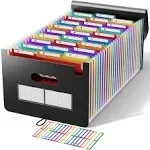 ABC Life 26 Pockets Accordian File Organizer Keeper/Expanding Filling Box Letter A4 Size/Expandable File Folder/Plastic Accordion Document Paper Bill