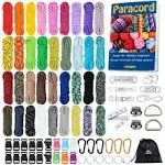 550 Paracord Combo Kit with Instruction Book - 36 Colors Multifunction Paracord Ropes and Complete Accessories for Making Paracord Bracelets, Lanyard