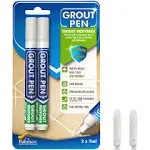 Grout Pen Tile Paint Marker: Waterproof Grout Paint, Tile Grout Colorant and Sealer Pen Narrow 5mm Tip (2 Pack)