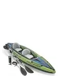 Intex K2 Challenger Kayak 2 Person Inflatable Canoe with Aluminum Oars And Pump