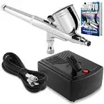 PointZero Multi-Purpose Dual-Action Airbrush Set with Mini Compressor Kit