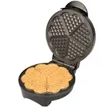 CucinaPro Classic Round Heart Waffle Maker, Black