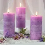 Crystal Club Lavender Scented Pillar Candles