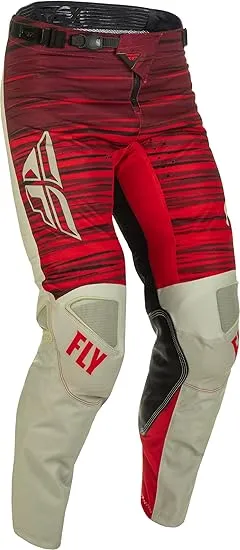 Fly Racing 2022 Adult Kinetic Wave Pants (Light Grey/Red, 30)