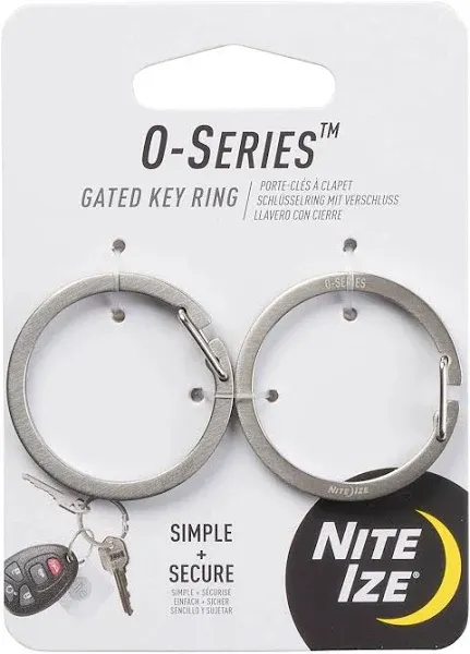 Nite Ize O-Series Stainless Steel Gated Key Ring 2-Pack