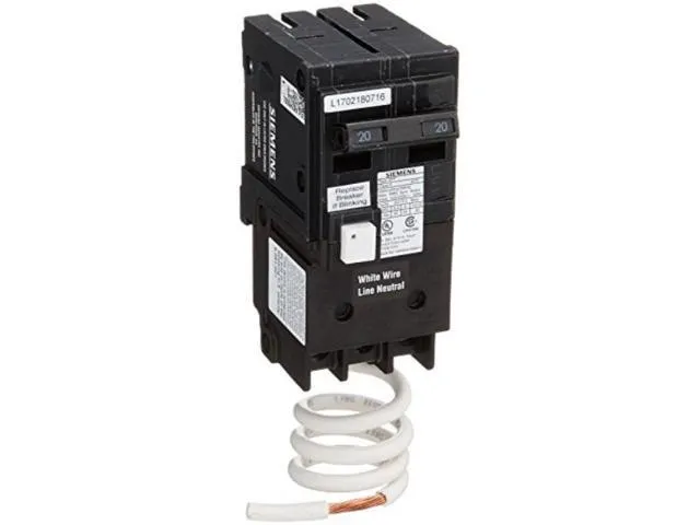 siemens qf220a ground fault circuit interrupter, 20 amp, 2 pole, 120v, 10, 000 aic,