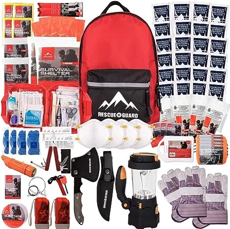 First Aid Kit Hurricane Disaster or Earthquake Emergency Survival Bug Out Bag Supplies for Families - 72 Hours of Disaster Preparedness Supplies