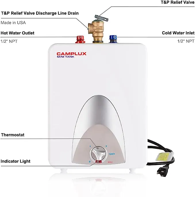 Camplux 2.5 gal. Residential Point of Use Mini Tank Electric Water Heater