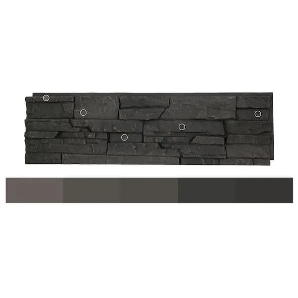 GenStone Faux Stone Siding Panel 42&#034;W x 12&#039;H Composite Stacked Stone Iron Ore