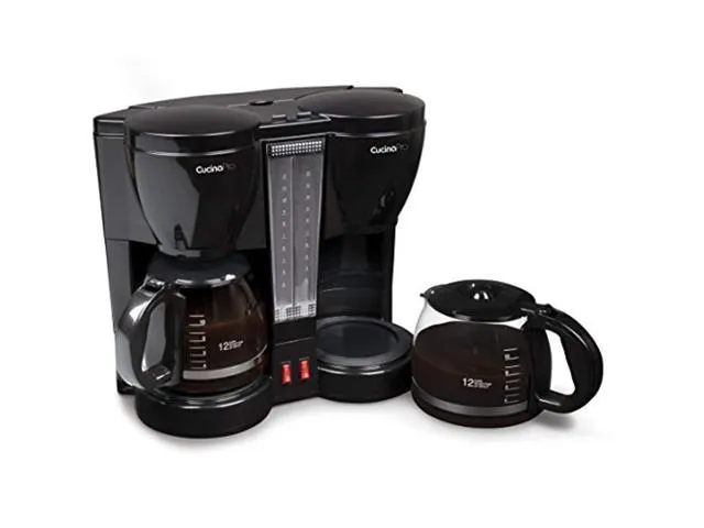 Cucinapro Double Coffee Brewer Station - Dual Coffee Maker Brews Two 12-Cup Pots, Each with Individual Heating Elements