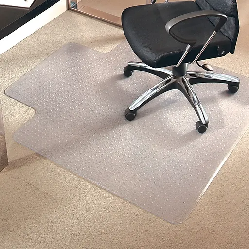 ES Robbins 122785 Medium Pile Carpet Chair Mat 66"x60" Clear