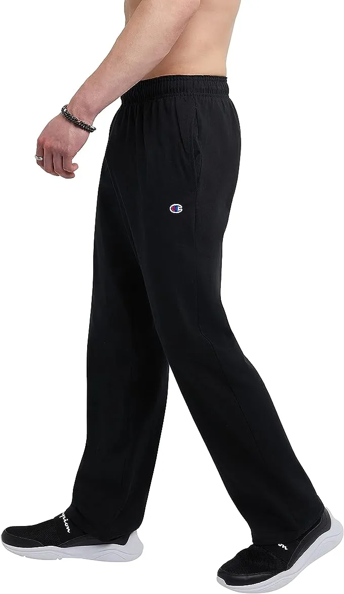 Champion Men's Jersey Open-Bottom Pants - Black