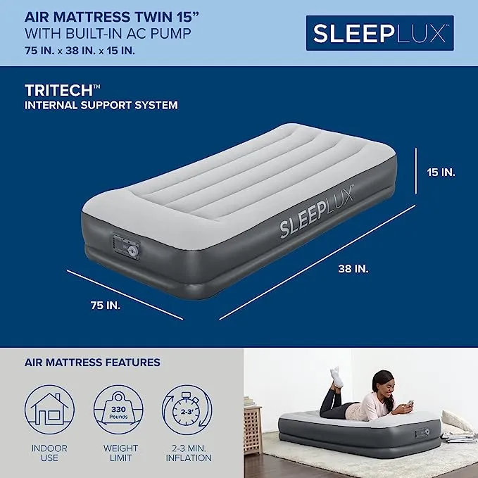 SleepLux Durable Inflatable Air Mattress