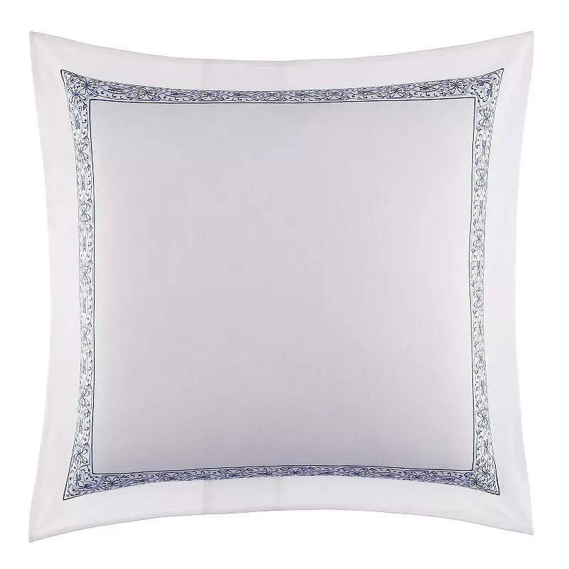 Laura Ashley Home - Euro Sham, Smooth Cotton Sham with Envelope Closure, Lightweight & Stylish Home Decor (Charlotte Blue, 26 x 26)