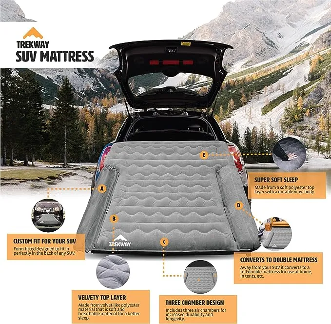 Offroading Gear SUV Inflatable Air Mattress w/Side Chambers - Car Camping Bed - from Trekway… 