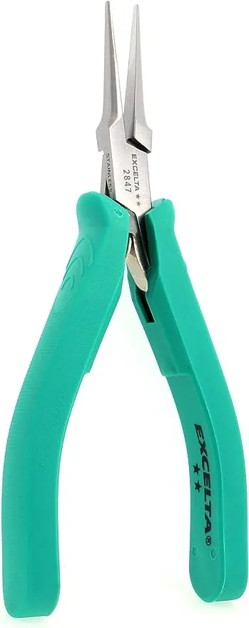 Excelta Stainless Steel Pliers, Gentle Spring Mechanism, Ergonomic Anti-Static & Cushioned Grip, Precision Tool, 5.5" Length, Intermediate