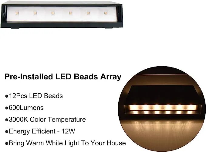 FUDESY 2-Pack LED Plastic Waterproof Wall Lamps